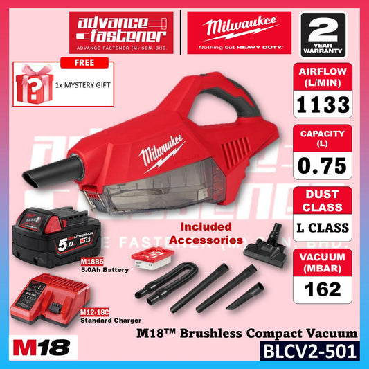 Milwaukee BLCV2-501 / BLCV2-0 M18 Brushless Compact Handheld Vacuum