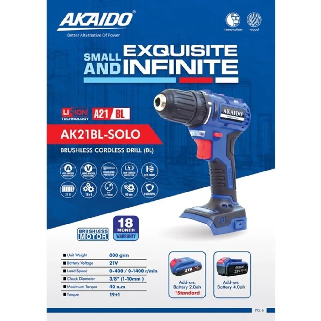 Akaido AK21BL 21V Brushless Cordless Driver Drill 10MM