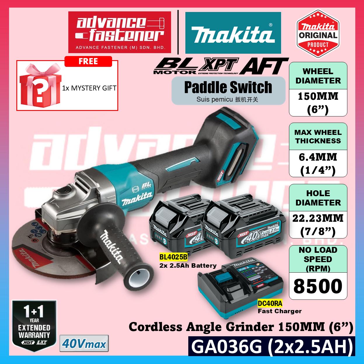 MAKITA GA036GZ 40Vmax Cordless Angle Grinder 150MM ( 6" ) ( Paddle Switch )