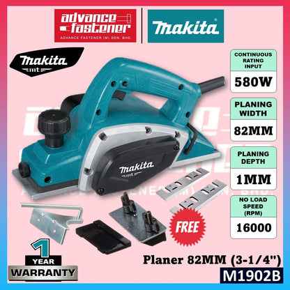 MAKITA MT Series M1902B Planer 82MM (3-1/4") Blade Tools