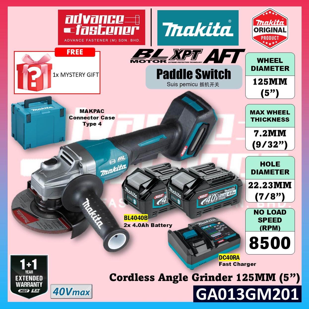 MAKITA GA013GM201/ GA013GD201 / GA013GZ 40Vmax Cordless Angle Grinder 125 mm (5") ( Paddle Switch )