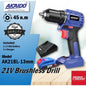AKAIDO AK21BL-13mm 21V Brushless Drill