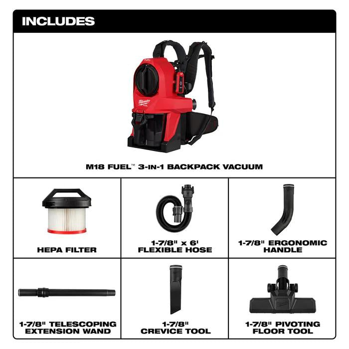 Milwaukee FBPV2-801 / FBPV2-0 M18 FUEL Gen 2 Backpack Vacuum