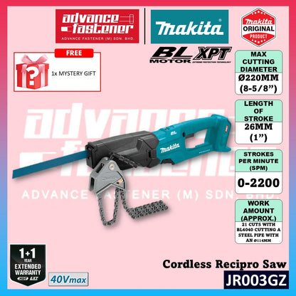Makita JR003 / JR003GZ 40Vmax Cordless Recipro Saw Reciprocating Saw