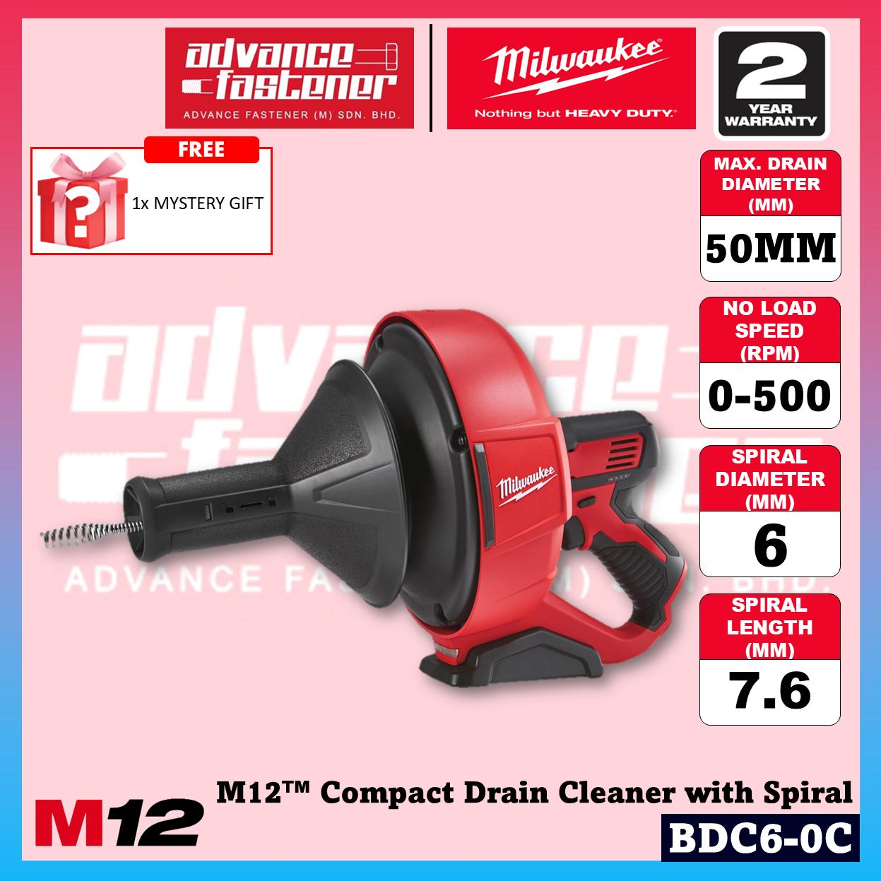 Milwaukee BDC6-202C / BDC6-0C M12 Compact Drain Cleaner w/ Spiral Diameter 6MM