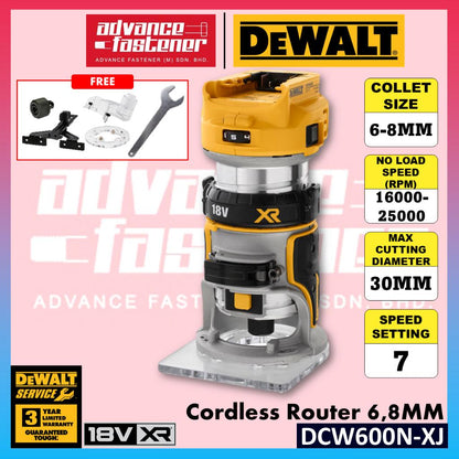 DeWalt DCW600N-XJ 18V XR Cordless Router 6MM , 8MM