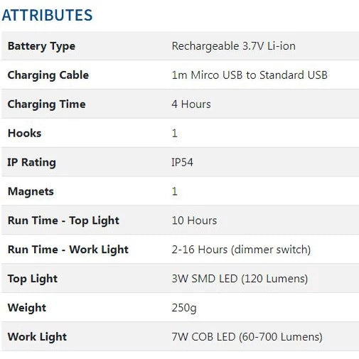 TOLEDO FASTENINGS SYKES PICKAVANT 300602 Sykes Professional LED Slim Work Light