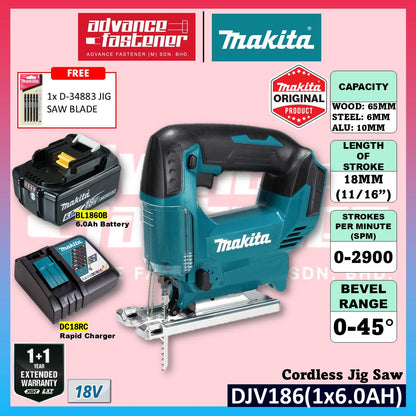 Makita DJV186 / DJV186Z 18V Cordless Jig Saw