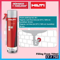 Hilti CF-F 750 Filling Foam / Fire Safety (For air-sealing, filling and insulating gaps and cracks)