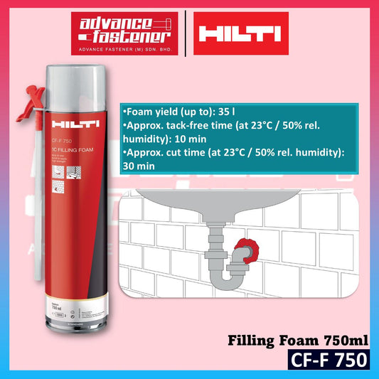 Hilti CF-F 750 Filling Foam / Fire Safety (For air-sealing, filling and insulating gaps and cracks)