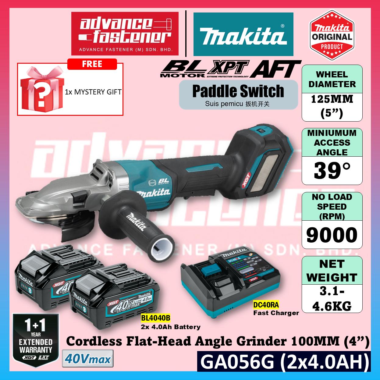 Makita GA055GZ 40Vmax Cordless Flat-head Angle Grinder 125MM (5") ( Top Slide Switch )