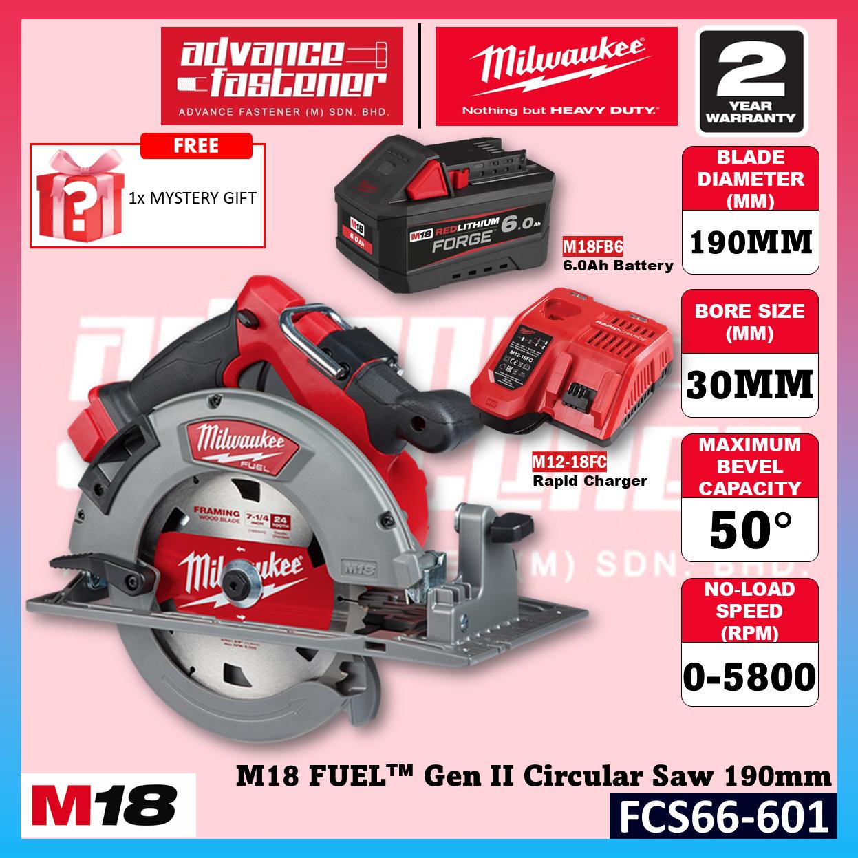 Milwaukee FCS66-502 / FCS66-0 M18 FUEL Gen II Circular Saw 190MM ( 7-1/2" )
