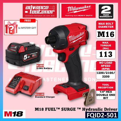 Milwaukee FQID2-502 / FQID2-0 M18 FUEL SURGE Hydraulic Driver Impact Driver 1/4" Hex 113N.m