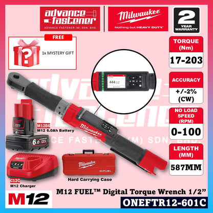 Milwaukee ONEFTR12-251C / ONEFTR12-0C0 M12 FUEL Digital Torque Wrench 1/2″ w/ ONE-KEY 203Nm
