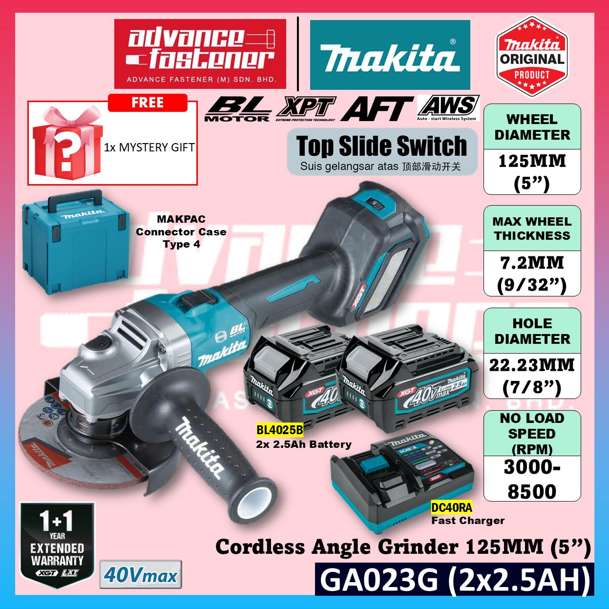 MAKITA GA023GZK / GA023GZ 40Vmax Cordless Angle Grinder 125MM ( 5" ) ( Top Slide Switch )