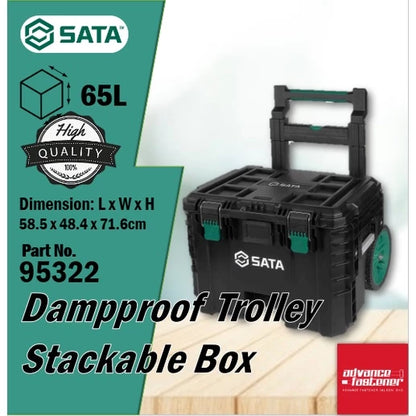 SATA 95327 20L/ 40L/ 65L Dampproof Trolley Stackable Box / Packout Organizer Tool Box (3 boxes) 【Ready Stock】