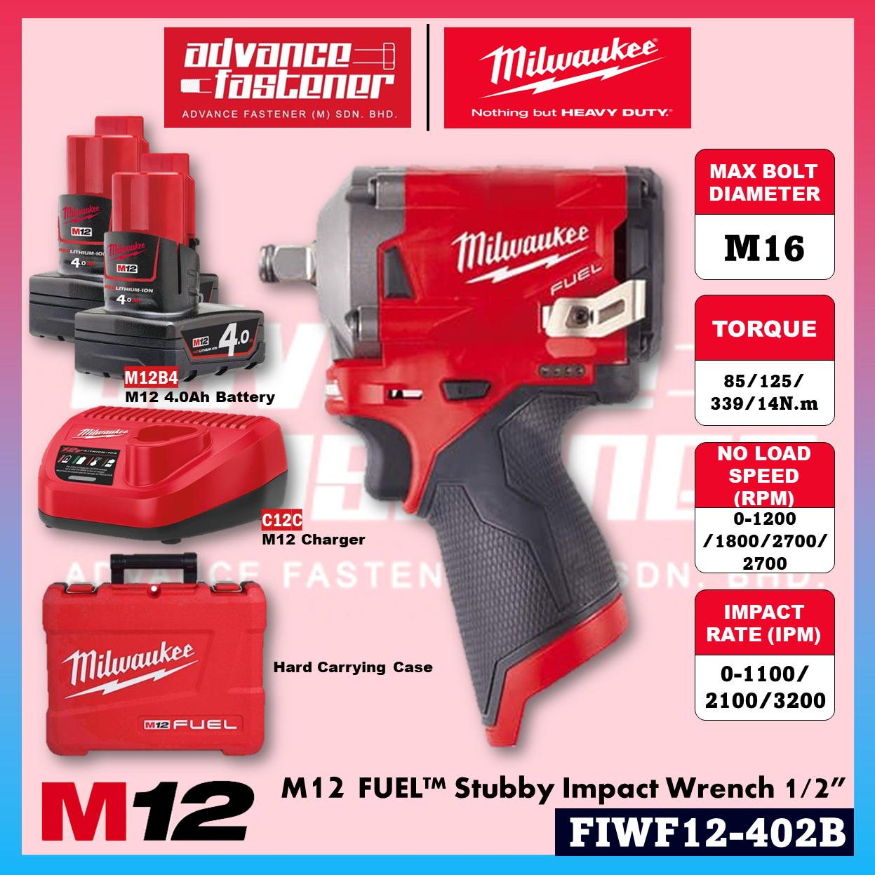 Milwaukee FIWF12-0C / FIWF12-301B / FIWF12-251B M12 Fuel Stubby Impact Wrench 1/2" ( FIWF12 )