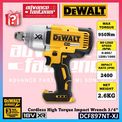 DeWalt DCF897NT-XJ 18V XR Cordless High Torque Impact Wrench 3/4”
