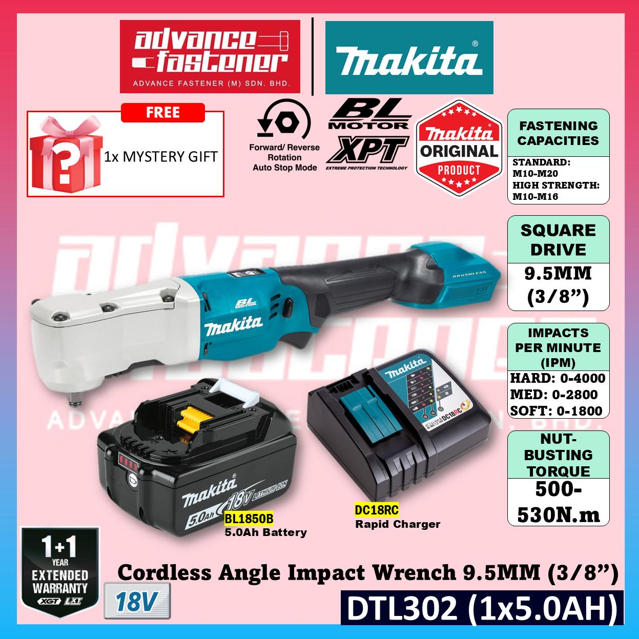Makita DTL302 / DTL302Z 18V Cordless Angle Impact Wrench 9.5MM (3/8") (Brushless)