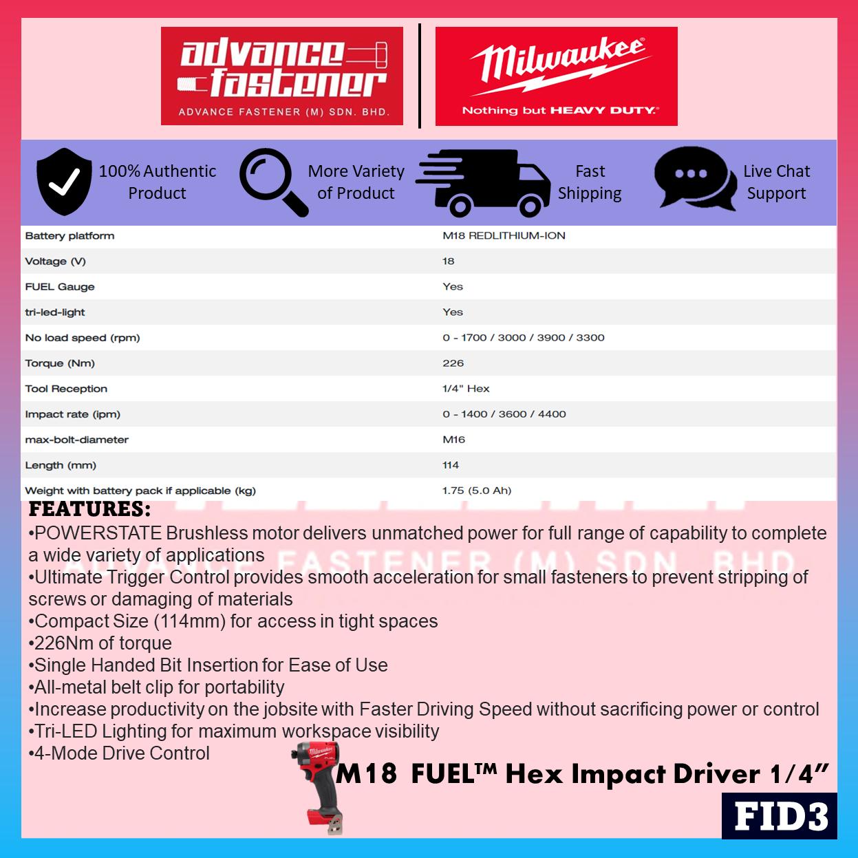Milwaukee M18 CHIP & GRIND KIT ( FHX M18 FUEL Gen II Rotary Hammer / FID3 M18 FUEL Gen IV Impact Driver / FPD3 M18 FUEL Gen IV Driver Drill / FSAG100XB M18 FUEL Gen II Braking Grinder )