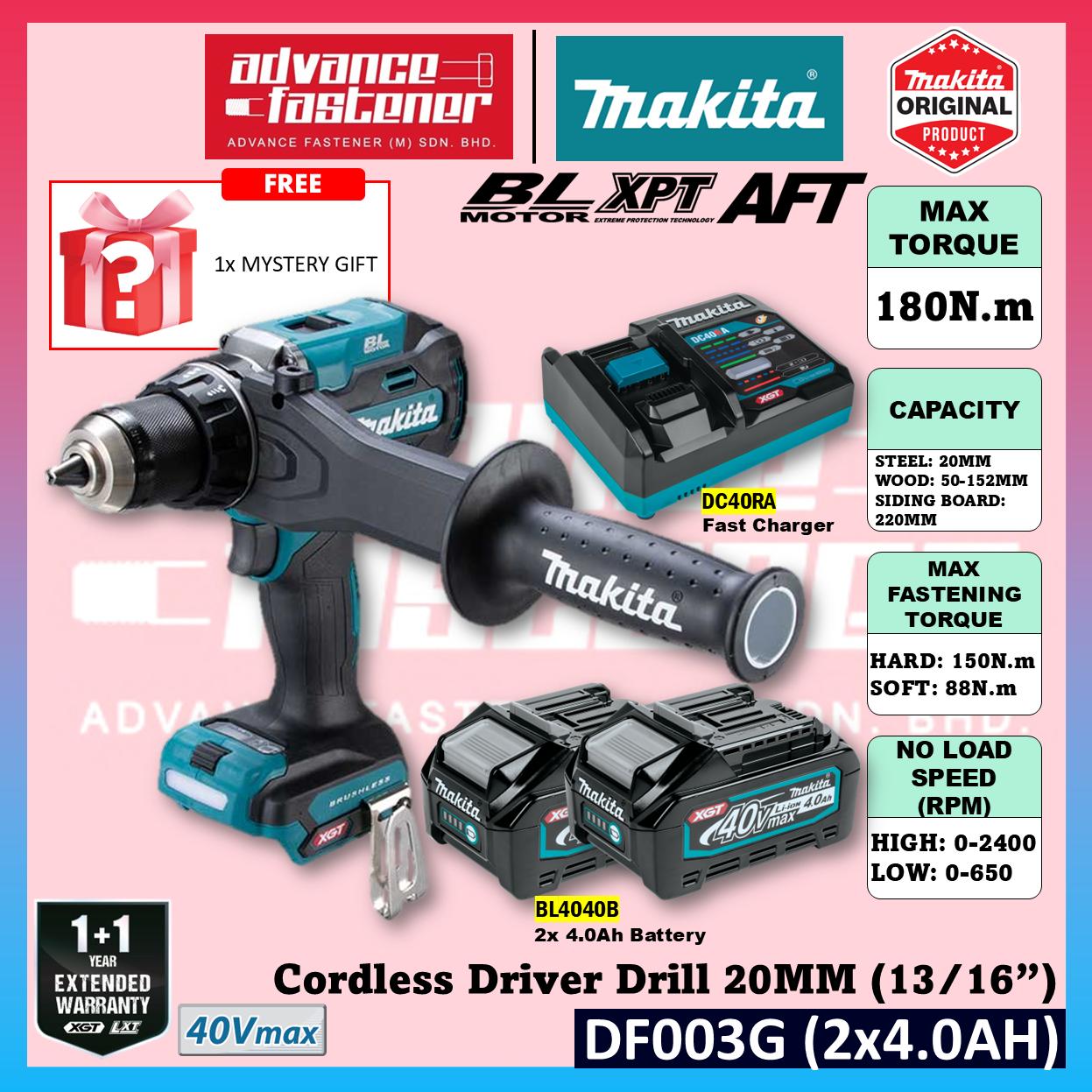 Makita DF003G / DF003GZ 40Vmax Cordless Driver Drill 20MM (13/16") (Brushless)