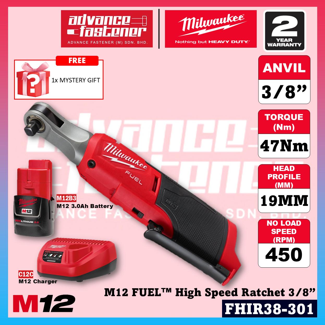 Milwaukee FHIR38-0 M12 FUEL High Speed Ratchet Wrench 3/8" 47Nm