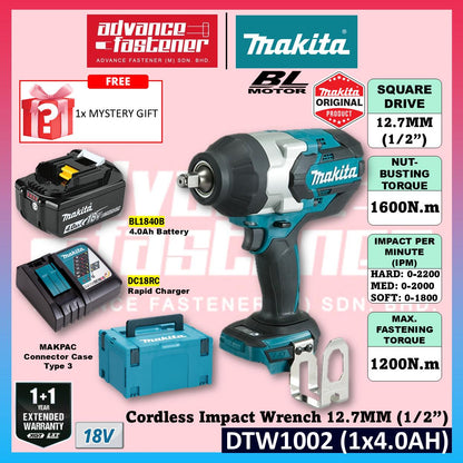 Makita DTW1002JX2 / DTW1002JX3 / DTW1002JX4 / DTW1002RFJ / DTW1002ZX2 18V Cordless Impact Wrench 12.7MM (1/2")