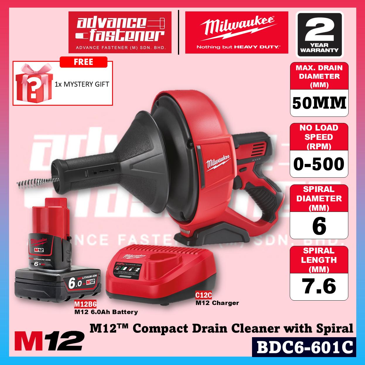 Milwaukee BDC6-202C / BDC6-0C M12 Compact Drain Cleaner w/ Spiral Diameter 6MM