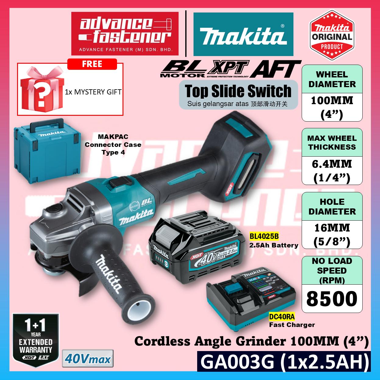 MAKITA GA003GM201 / GA003GD201 / GA003GZ 40Vmax Cordless Angle Grinder 100MM (4")
