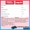 Hilti B 22-85 / B 22-55 / C 6-22 Nuron 2.6Ah / 4.0Ah Battery & 230V Fast Charger