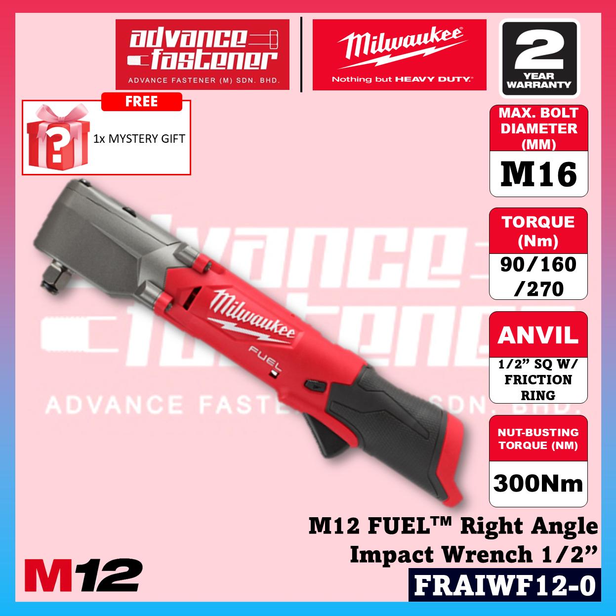 Milwaukee FRAIWF12-301B / FRAIWF12-0 M12 FUEL Right Angle Impact Wrench 1/2”