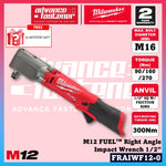 Milwaukee FRAIWF12-301B / FRAIWF12-0 M12 FUEL Right Angle Impact Wrench 1/2”