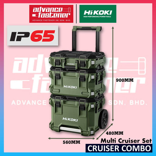 Hikoki 379481 / 379484 / 379487 Heavy Duty Multi Cruiser Combo ( 3 Layer Tool Box : Medium Tool Box / Large Tool Box / Carry Box ）