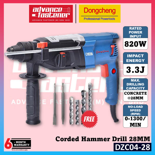 Dong Cheng DZC04-28 Corded Electric Hammer Drill 28MM