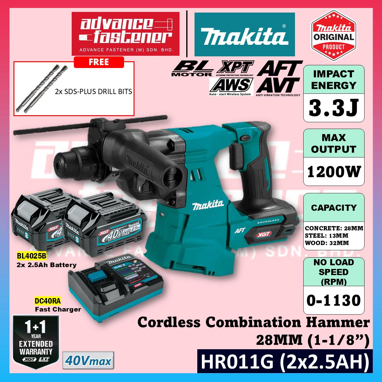 MAKITA HR011GM202 / HR011GZ 40Vmax Cordless 3-Modes Combination Hammer 28MM (1-1/8")