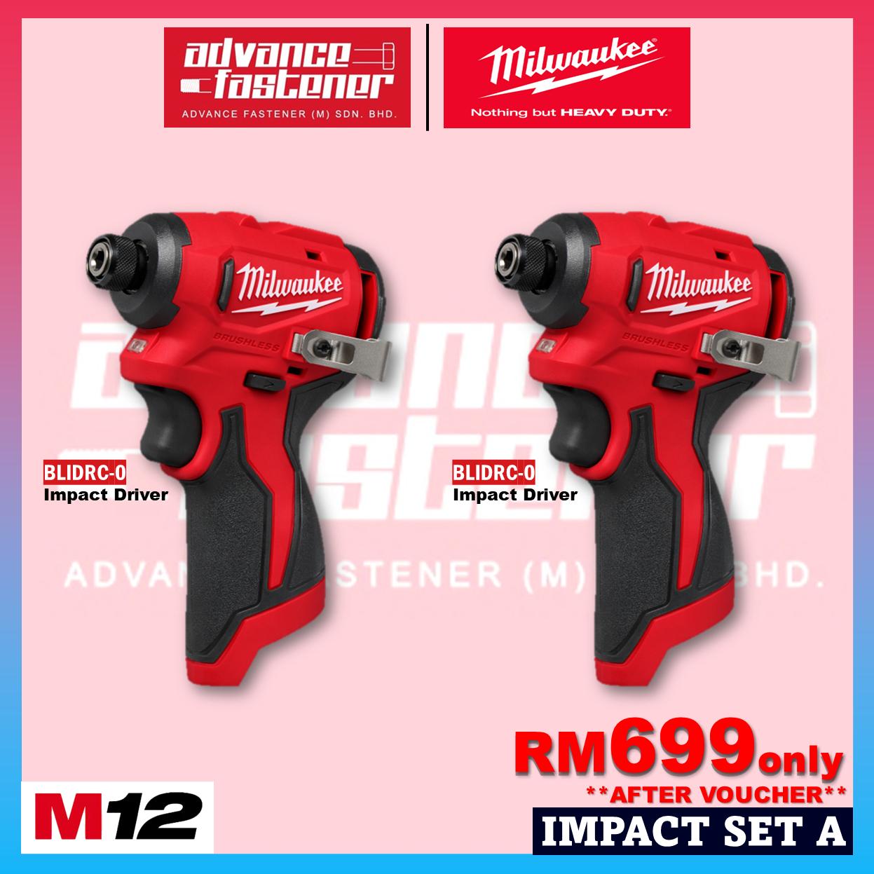 Milwaukee M12 ULTRA GO Brushless Combo Set / BLPDRC M12 Subcompact Brushless Percussion Drill / BLIDRC M12 Subcompact Brushless Impact Driver
