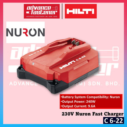 Hilti B 22-85 / B 22-55 / C 6-22 Nuron 2.6Ah / 4.0Ah Battery & 230V Fast Charger