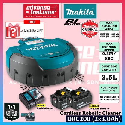 Makita DRC200 / DRC200Z 18V x2 Cordless Robotic Cleaner