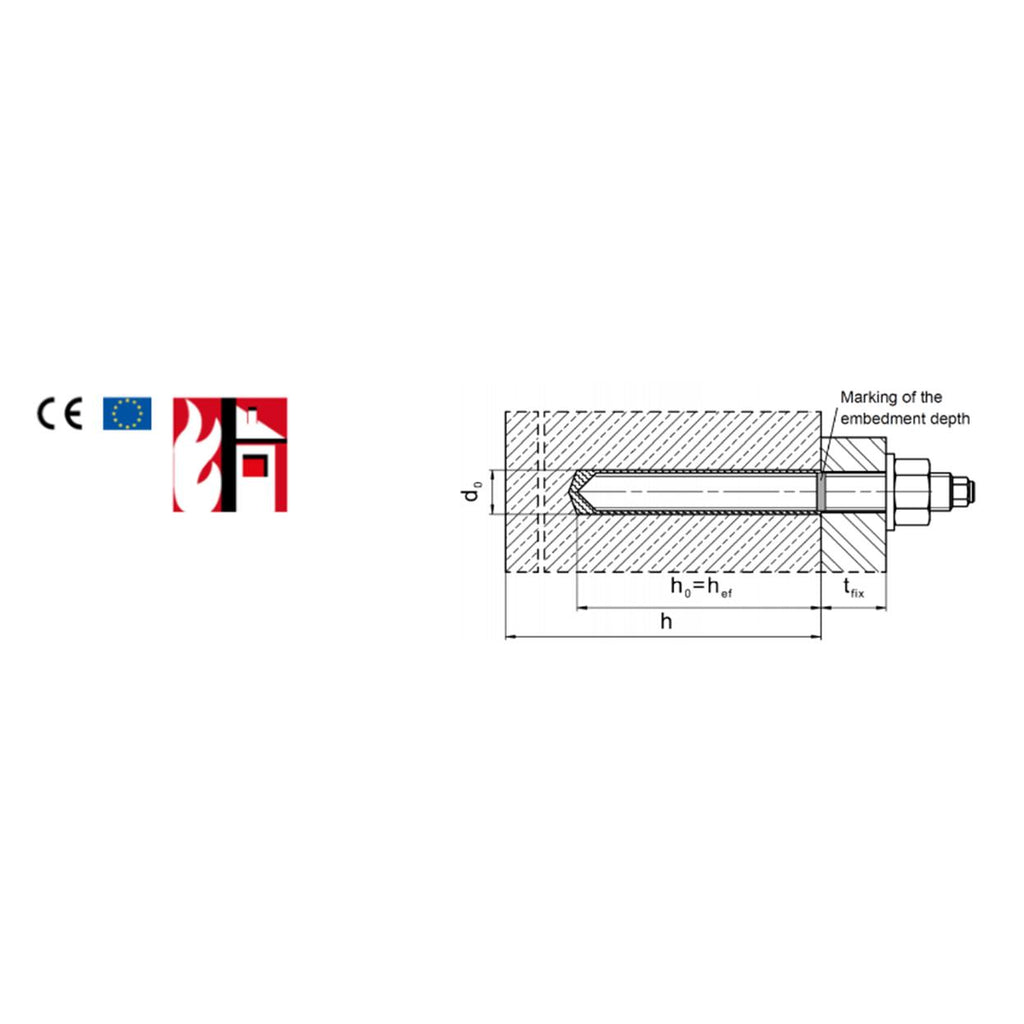 HILTI HAS 8.8 Anchor Rod M12 x 120 / M12 x 160 / M16 x 190 / M16 x 260 ( 8.8 Carbon Steel )