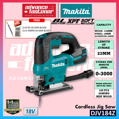 MAKITA DJV184RFJ / DJV184Z 18V Cordless Jig Saw