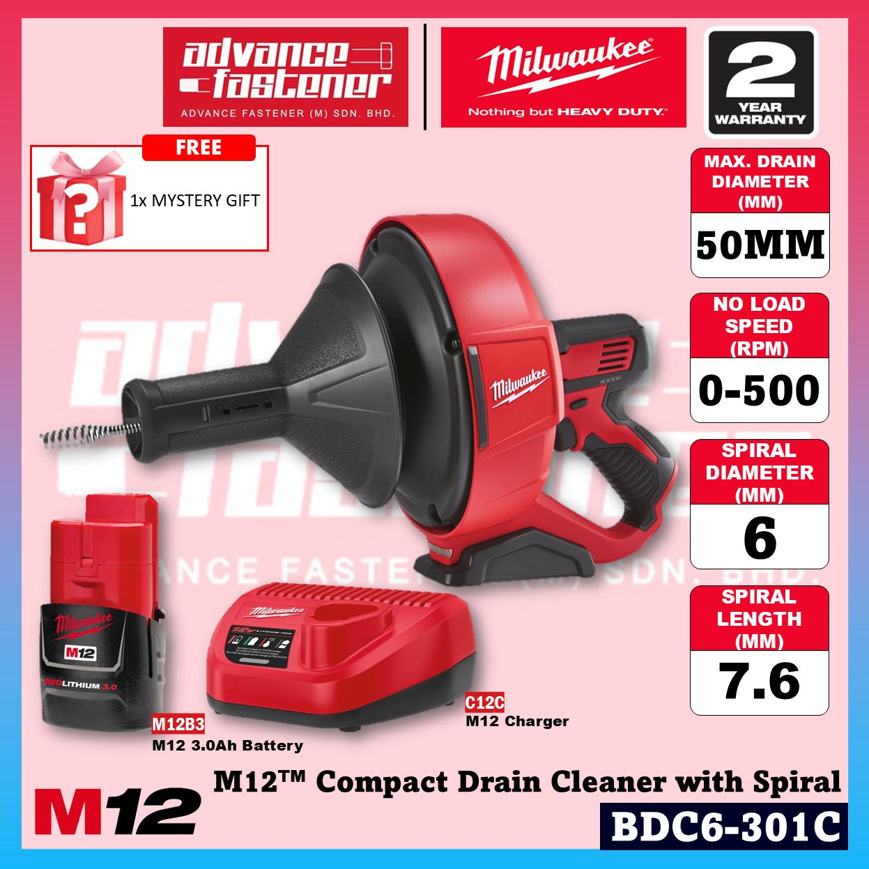 Milwaukee BDC6-202C / BDC6-0C M12 Compact Drain Cleaner w/ Spiral Diameter 6MM