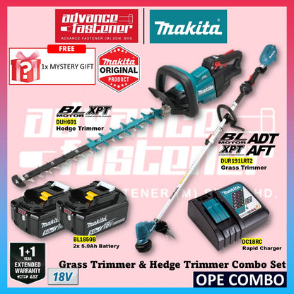 Makita 18V LXT Cordless OPE Combo ( DUR191 18V Brushless Grass Trimmer / DUH601 18V Brushless Hedge Trimmer 600MM (23-5/8") )