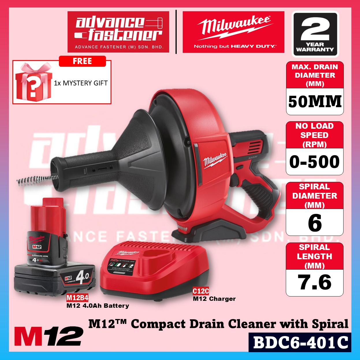 Milwaukee BDC6-202C / BDC6-0C M12 Compact Drain Cleaner w/ Spiral Diameter 6MM