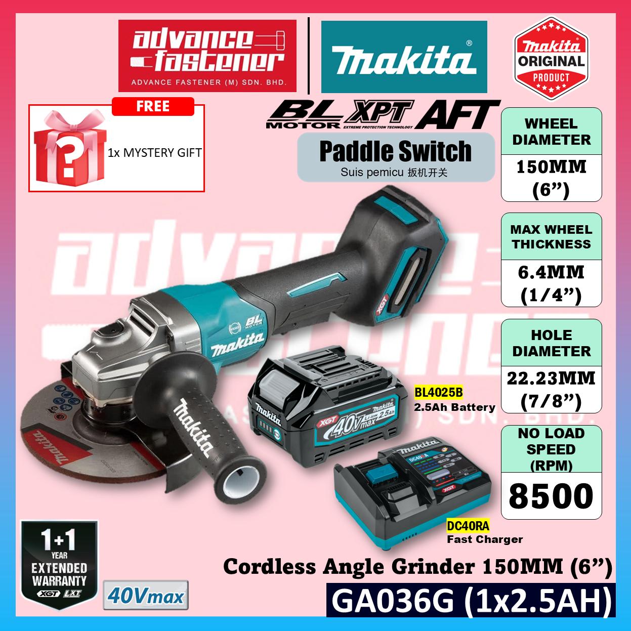 MAKITA GA036GZ 40Vmax Cordless Angle Grinder 150MM ( 6" ) ( Paddle Switch )