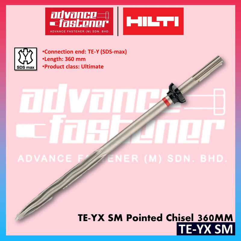 Hilti TE-YX SM / TE-YX SM / TE-Y SKHM SDS-max Pointed Chisel / Flat Chisel 360MM / 500MM | Brushing Tool 4 x 4 x250MM