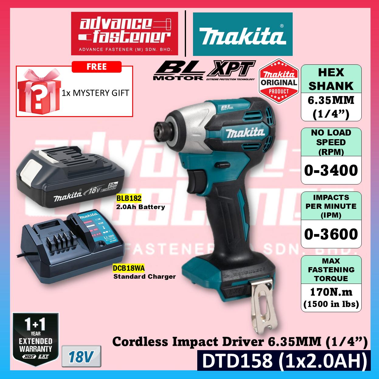 MAKITA DTD158WVE / DTD158Z 18V Cordless Impact Driver 6.35MM (1/4")