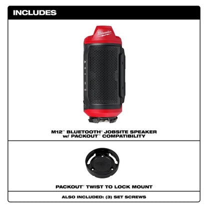Milwaukee M12 Jobsite Speaker Duo Kit SPEJSG2-0 M12 Jobsite AUDIO LINK Speaker