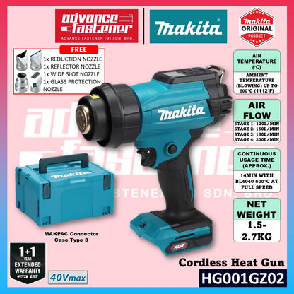 MAKITA HG001GZ02 40Vmax Cordless Heat Gun 600°C