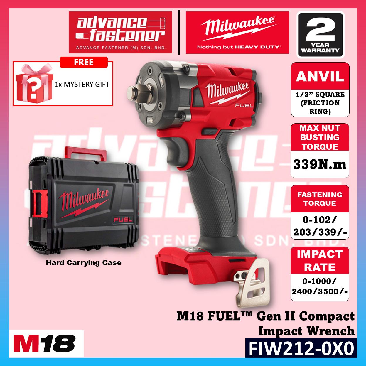 Ready Stock | Original Milwaukee M18 FUEL Impact Wrench Combo Set ( FMTIW2F12 Mid Torque Impact Wrench + FIW212 Compact Impact Wrench )  | 2 Year Warranty | Fast Shipping