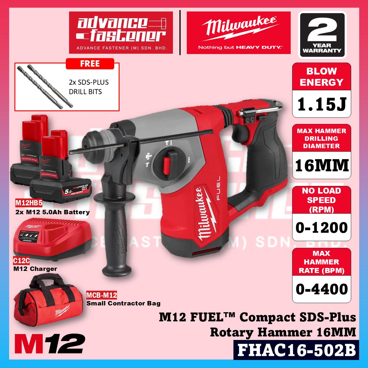 Milwaukee FHAC16-601B / FHAC16-0 M12 FUEL Compact SDS-Plus Rotary Hammer 16MM